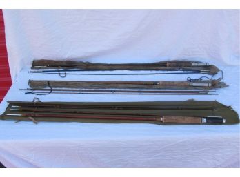 Lot Of 3 Vintage Fly Fishing Rods One Marked Montague