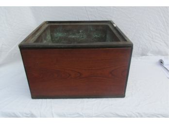 Antique Japanese Wood And Cooper Ice Box / Hibachi ?