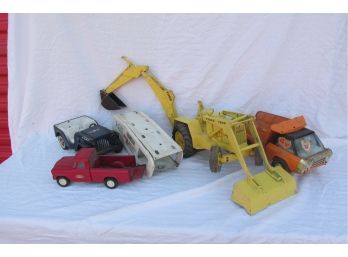 Lot Of Vintage Metal Antique Toys, Tonka, Ford, Nylant As Found In Basement