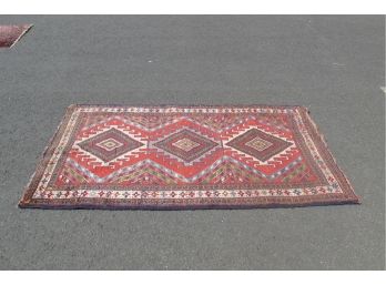 Vintage Antique Caucasian Design Oriental Rug / Carpet
