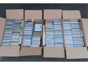 Large Lot Of Four Boxes Of Compact Disks CD'S  Jazz , Rock Roll, Classical, Etc. Approx 300