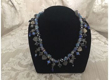 Signed Otazu Glass Bead Necklace