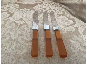 Three Vintage Bakelite Dinner Knives