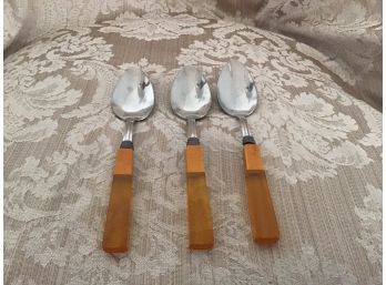 Three Vintage Bakelite Spoons