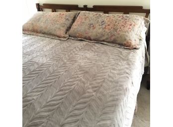 King Size Bed Headboard, Mattress And Bedding