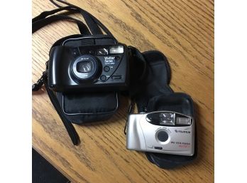 Fujifilm And Vivitar Cameras With Cases