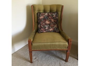 Vintage Green Silk Upholstered Chair