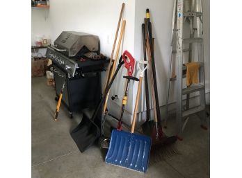 Garage Lot #4: Shovels, Rake, Hedge Trimmer, Hedge Clippers