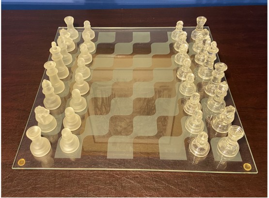 Glass Chess Board And Glass Chess Pieces
