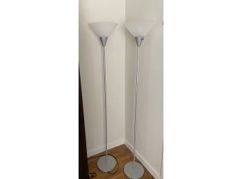 Two Torchiere Floor Lamps