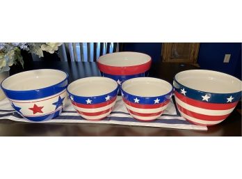 Stars And Stripes Ceramic Bowls
