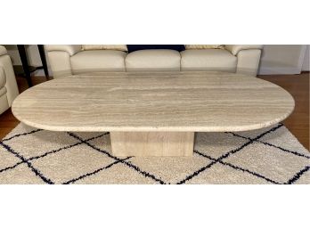 Beautiful Travertine Oval Cocktail Table