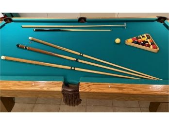 Olhausen Slate Top Pocket Pool Table With Fitted Ping Pong Top Table Including  Paddles, Balls And Cues