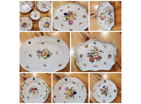 Herend Handpainted Hungarian China Fruits And Flowers Pattern