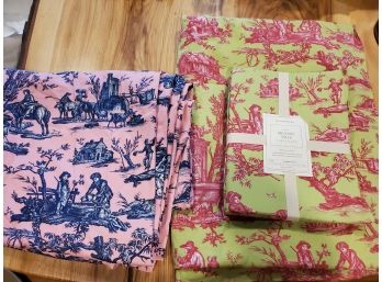 William Sonoma Toile Fabric Tablecloths