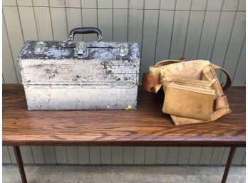 Antique Tool Box And Belt
