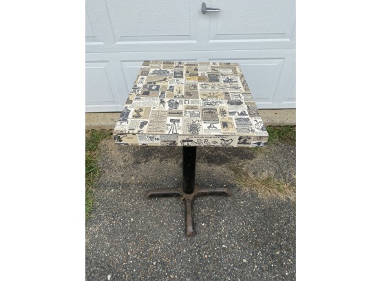 Retro Table With Newspaper Top