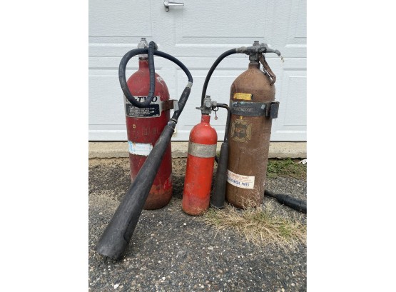 Lot Of 3 Vintage Fire Extinguishers