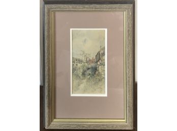Framed Watercolor Of Nantucket 1888