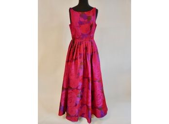 Adrianna Papell Red Floral Gown - Size 6