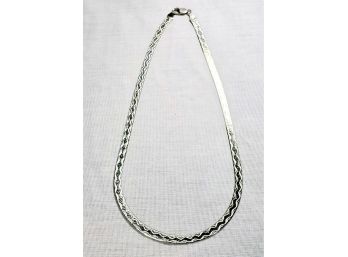 Elegant Flat Sterling Silver Heavy Necklace