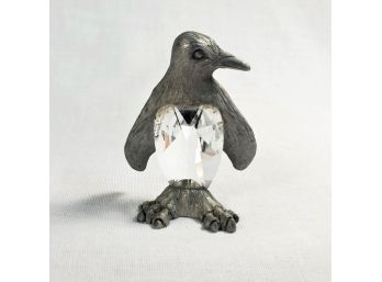 Pewter Penguin With Crystal Body