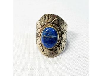 Vintage  Blue Stone Large Ring Mid Evil