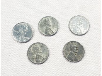 5 1943 World War 11 Steel Cents