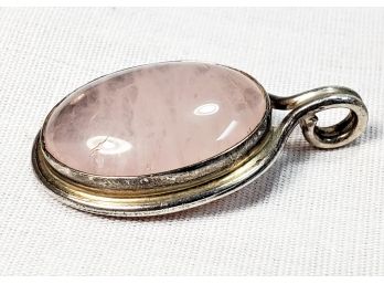 Sterling Silver And Big Pink Stone Pendant