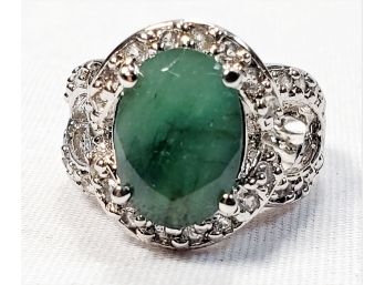 Big Vintage Green Stone Ring