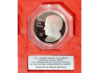 Thomas Edison Sterling Silver Coin-medal