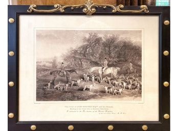 Black And White Print Of John Musters, ESQ Fox Hunting Scene From John Richards
