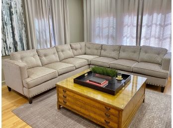Oversized Velvety Soft Upholstered Sectional Sofa By Arhaus