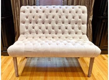 Sueded Microfiber Tufted Armless Loveseat