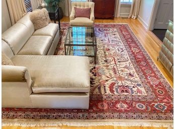 Genuine Hand Knotted Multi-color Oriental Fringed Area Rug 12'1' X 14'7'