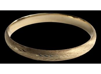 14K Gold Tested Bangle Engraved Bracelet 9.7g