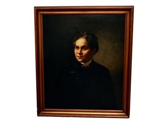 Early 20th Century Oil On Board Portrait Of Mrs. Sonnenborg