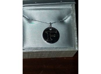 .925 Sterling Silver F Pendent