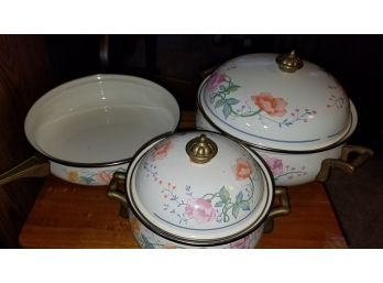 Vintage Floral Enamel Cookware