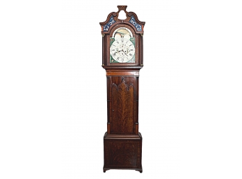 Beautiful Vintage Turn Of The Century Moon Phase,  Flame Mahogany Tall Case Grandfather Clock