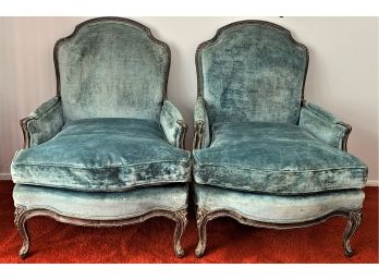 Wonderful Pair Louis XV Style Oversized Fauteuil By Stratford House