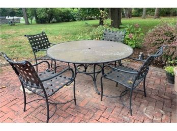 Brown Jordan Patio Table & Four Chairs - 5 Pieces