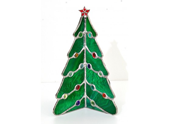 Fun Hand Crafted Stained Glass Christmas Tree