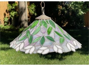 Hand Crafted Stained Glass Stylized  Floral Lamp Shade