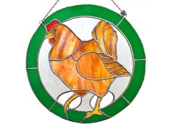 Hand Crafted Stained Glass Rooster Panel