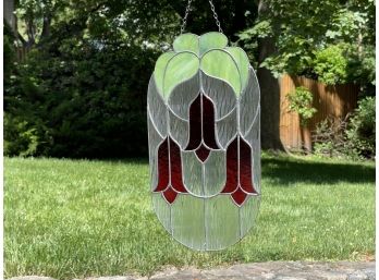 Hand Crafted Stained Glass Tulip Hanging
