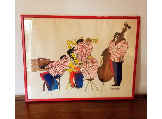 Jazz Band Watercolor, Signed SORROW (SF55)