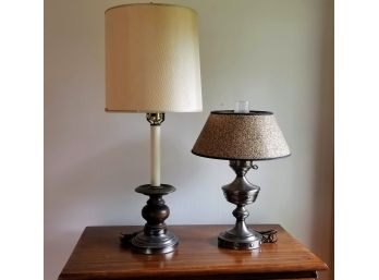 2 Pewter Tone Lamps(SF83)