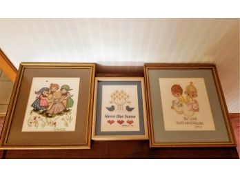 3 Charming Framed Cross Stitches (SF53)