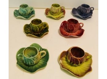 Kipp Ceramic '47 Demitasse Cups And Matching Saucers